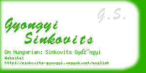 gyongyi sinkovits business card